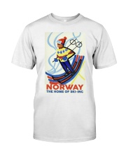 NORWAY THE HOME OF SKI-ING VINTAGE Classic T-Shirt thumbnail
