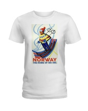 NORWAY THE HOME OF SKI-ING VINTAGE Ladies T-Shirt thumbnail
