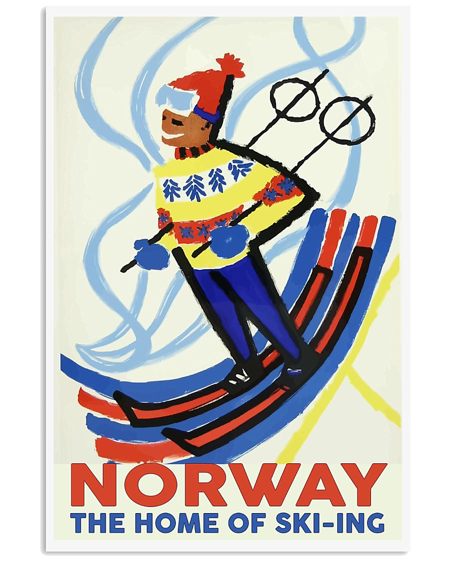NORWAY THE HOME OF SKI-ING VINTAGE 11x17 Poster