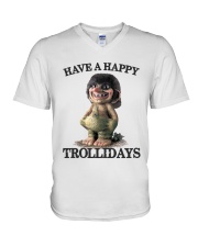 HAVE A HAPPY TROLLIDAYS V-Neck T-Shirt thumbnail