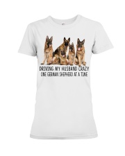 DRIVING MY HUSBAND -German Shepherd Premium Fit Ladies Tee tile