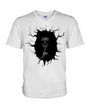 skull sticker 1002 V-Neck T-Shirt tile