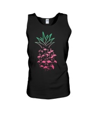 Flamingos And Pineapple Unisex Tank tile