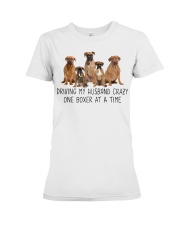 DRIVING MY HUSBAND Premium Fit Ladies Tee tile