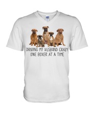 DRIVING MY HUSBAND V-Neck T-Shirt tile