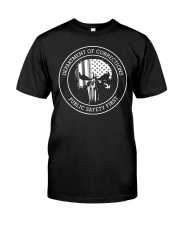 Corrections Skull Silver Line Flag Tee Classic T-Shirt front