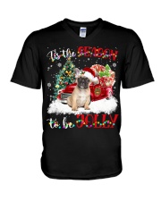 French Bulldog-CS3873-To Be Jolly V-Neck T-Shirt tile