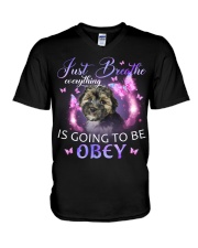 Morkie-02-CS3533-Just Breathe-V2 V-Neck T-Shirt tile