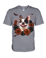 French Bulldog-CS3406-Rose And Dog-V3 V-Neck T-Shirt tile