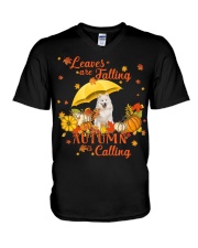 Samoyed-DN2050-Autumn Is Calling V-Neck T-Shirt tile