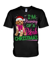 Cavoodle-CS3724-Pink Christmas V-Neck T-Shirt tile