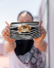 Pekingese Stripes FM Cloth face mask aos-face-mask-lifestyle-07