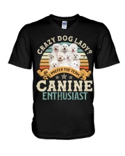 BichonFrise-CS2593-Crazy Dog Lady V-Neck T-Shirt tile
