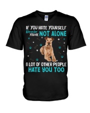 Irish Terrier-CS3151-Not Alone V-Neck T-Shirt tile