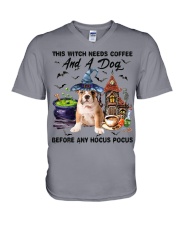 English Bulldog-DN2081-Hocus Pocus V-Neck T-Shirt tile