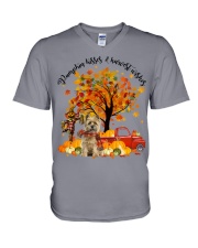 Cairn Terrier-CS3394-Pumpkin Kisses V-Neck T-Shirt tile