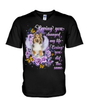 Shetland Sheepdog-CS3490-Loving You-V2 V-Neck T-Shirt tile