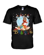 Rough Collie-CS4082-Believe-V2 V-Neck T-Shirt tile