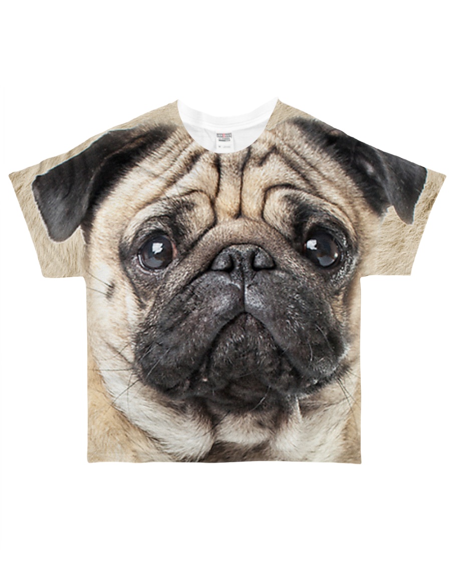 Pug-Face and Hair All-over T-Shirt