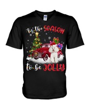 Poodle 2 1-CS3821-Tis The Season V-Neck T-Shirt tile