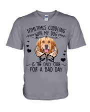 Golden Retriever-NT127-For A Bad Day V-Neck T-Shirt tile
