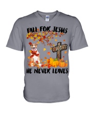 Bull Terrier-CS3252-Fall For Jesus V-Neck T-Shirt tile