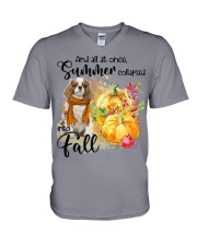 Cavalier King Charles Spaniel-CS3297-Into Fall V-Neck T-Shirt tile