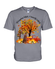 Doberman-CS3394-Pumpkin Kisses V-Neck T-Shirt tile