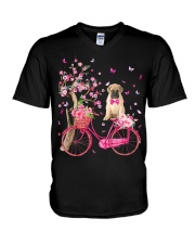 Bullmastiff-CS3104-Dog And Bicycle V-Neck T-Shirt tile