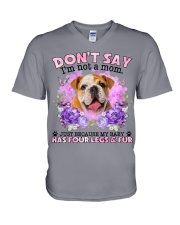 English Bulldog-CS4086-Don't Say-V2 V-Neck T-Shirt tile