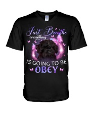 Affenpinscher-CS3533-Just Breathe-V2 V-Neck T-Shirt tile