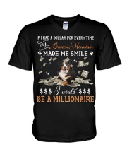 Bernese Mountain Dog-CS3957-Made Me Smile-V2 V-Neck T-Shirt tile