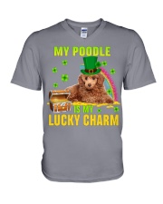 Poodle 2-CS4143-Lucky Charm-V2 V-Neck T-Shirt tile