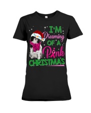 Japanese Chin-CS3724-Pink Christmas Premium Fit Ladies Tee tile