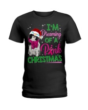 Japanese Chin-CS3724-Pink Christmas Ladies T-Shirt tile