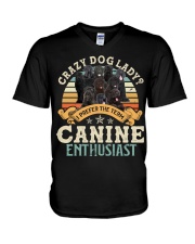 Black Russian Terrier-CS2593-Crazy Dog Lady V-Neck T-Shirt tile