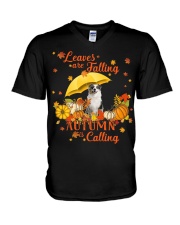 Australian Shepherd-DN2050-Autumn Is Calling V-Neck T-Shirt tile