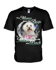 Bichon Frise-NT500-Loves Her Dog V-Neck T-Shirt tile