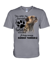 Border Terrier-CS1389-My Hardest V-Neck T-Shirt tile