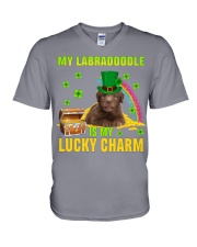 Labradoodle 2-CS4143-Lucky Charm-V2 V-Neck T-Shirt tile
