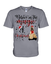 Afghan Hound-CS3564-Believe In V-Neck T-Shirt tile