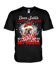 English Bulldog-CS4035-My MaMa V-Neck T-Shirt tile
