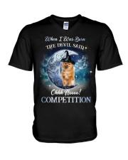 Keeshond-CS3631-Competition V-Neck T-Shirt tile
