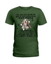 Bearded Collie-CS3017-Happy Place Ladies T-Shirt tile