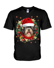 Tibetan Terrier-Head-CS3788-Christmas-V10 V-Neck T-Shirt tile