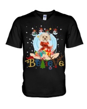 Morkie-CS4082-Believe-V2 V-Neck T-Shirt tile
