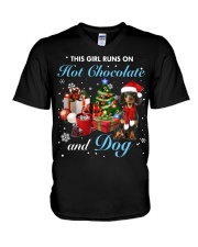Dachshund 3-CS3676-This Girl V-Neck T-Shirt tile