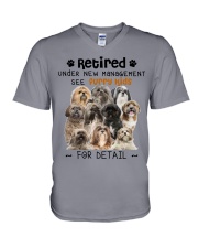 LhasaApso-CS2884-Retired V-Neck T-Shirt tile