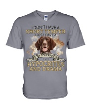 German Shorthaired Pointer-CS3066-Short Temper V-Neck T-Shirt tile