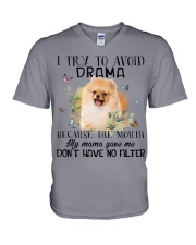 Pomeranian-CS3267-I Try To Avoid V-Neck T-Shirt tile